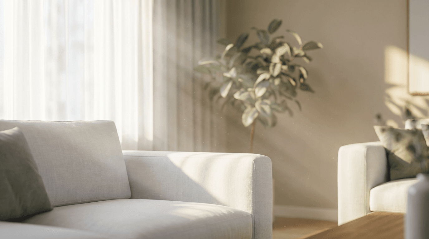 Leeres Wohnzimmer nach der Entrümpelung, besenrein übergeben